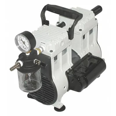 WELCH Piston Vacuum Pump: 0.333 hp, 1 Phase, 115V AC, 29.8 in Hg Max Vacuum, 3.5 cfm - Rocking Piston High Flow Compressor/Vacuum Pumps