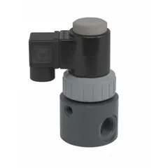 This 2-way/2-position normally closed solenoid valve features a 1/2 in pipe size and 120V AC voltage. It has a watertight coil enclosure and an inline single DIN configuration. Suitable for controlling fluid flow in general industrial and commercial plumbing applications.