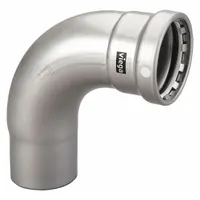 VIEGA MEGAPRESS Crimp Elbow Fitting: 3 in Pipe x 3 in CTS Size, Press-fit, Steel, FKM (MPN 26520)