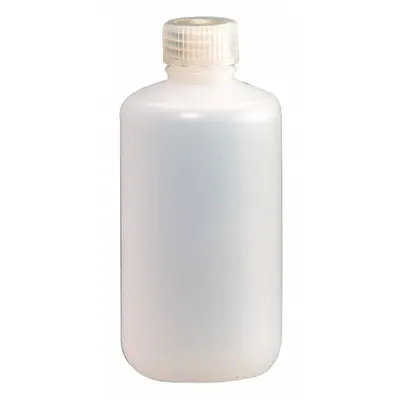 NALGENE Sampling Bottle: HDPE, 8 fl oz, 240 mL, Natural, 24-415 Screw Closure Size - HDPE Narrow Mouth Round Lab Bottles