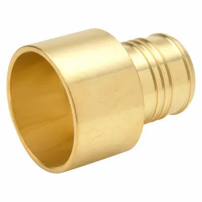 ZURN Crimp-On Brass Barbed Tube Fitting, 1 35/64 in ID x 2 in Pipe Size, QQ975GX - Crimp-On Brass Barbed Tube Fittings