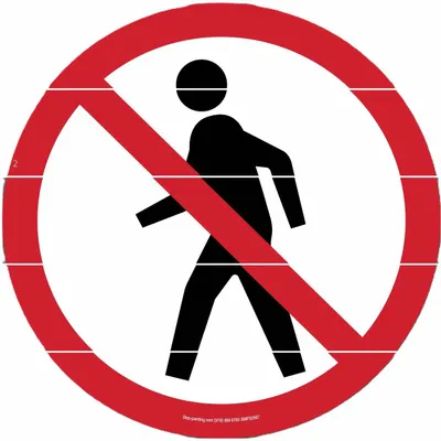 SUPERIOR MARK No Pedestrian Access Floor Sign: PVC, Adhesive Sign Mounting - No Pedestrians Floor Signs