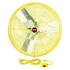 This non-oscillating fan head features a 30-inch blade diameter driven by a 1/2 hp motor. It operates on 115V AC single-phase power with two selectable speeds. Designed for fixed-position air movement in industrial environments such as warehouses, factories, and workshops.