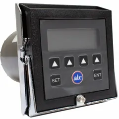 This plug-in, socket-mounted time-delay relay provides an On Delay function with an adjustable timing range from 0.001 seconds to 200 hours. It operates on 120V AC input voltage and features 12 pins/terminals. Suitable for industrial control circuits requiring precise delay between input signal and output activation.