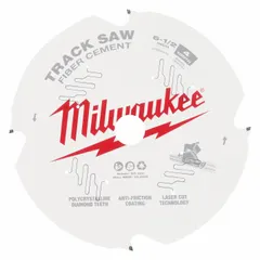 This circular saw blade is designed for cutting fiber cement materials such as siding, backer board, and trim. It features 4 teeth and a 0.09 in kerf for fast, chip-free cuts. The blade has a 6-1/2 in diameter and a 5/8 in arbor, suitable for use in construction and remodeling applications.