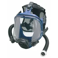 Full-face respirator with silicone facepiece and rubber head harness, size M. Cartridges not included. Designed for respiratory protection in industrial environments where airborne hazards are present, compatible with various cartridges (sold separately) for filtering particulates, gases, or vapors