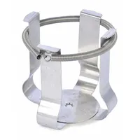 OHAUS Media Bottle Clamp: Flask Clamp, Stainless Steel, Rubber Mat, 500 mL (MPN 30400097)