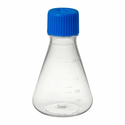 OEM PETG Erlenmeyer Flask, 250 mL, Sterile - Plastic Erlenmeyer Flasks