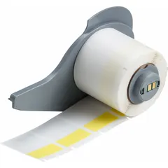 Wraparound Label: 1 1/2 in x 1 in, 1 in, Vinyl, Yellow (Matte), For 10 AWG to 4 AWG Wire Gauge (MPN M7-31-427-YL). Key specifications — Printer Series Compatibility: BMP71; Recommended Ribbon: M7-R4300.