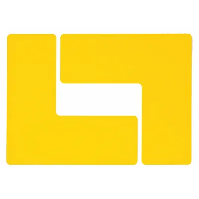 BRADY Floor Marking Tape: L, Solid, Yellow, No Legend, 3 in x 8 in, 8 mil Tape Thick - L-Shaped Floor Marking Tape