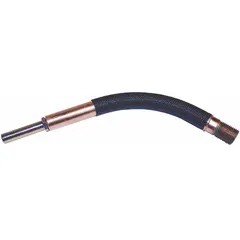 Conductor tube for Tweco MIG guns, designed for Classic No. 4 Series. Features a 60° angle and 3-inch radius. Outer jacket is made of fiber material. Used to guide welding wire from the gun to the contact tip.