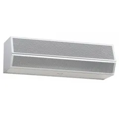 Standard-profile ambient air curtain for 4 ft wide openings. Unheated unit delivers 2,447 cfm to create an air barrier that reduces insect, dust, and outside air infiltration. Steel housing measures 14 in H x 48 in W x 16 in D. Suitable for warehouse doors, loading docks, and retail entrances where temperature control is not required.