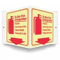 Safety Sign: PETG, Mounting Holes Sign Mounting, 6 in x 8 1/2 in Nominal Sign Size, Glow In The Dark