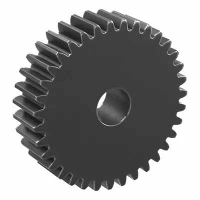 KHK GEARS Hubless Spur Gear: Module m 1, 35 Teeth, 8 mm Bore Dia, Black Oxide Coated Carbon Steel - Hubless Metric Spur Gears