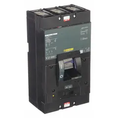 3-pole molded case circuit breaker rated 400 A and 600 V AC with a maximum interrupting rating of 42 kA at 240 V AC. Features an adjustable instantaneous trip, lug terminals, and ABC phase connection. Suitable for branch-circuit and feeder protection in industrial electrical systems.