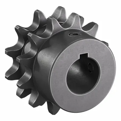 TRITAN Roller Chain Sprocket: 40-2, For 1/2 in Chain Pitch, 3/4 in Bore Dia, 12 Teeth - Size 40-2 Fixed-Bore Roller Chain Sprockets
