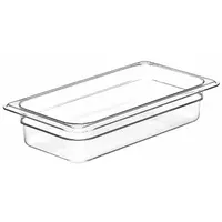 CAMBRO Food Pan: Third Size, Rectangular, 2.5 qt Capacity, NSF Certified, 12 3/4 in Overall Lg (MPN CA32CW135)