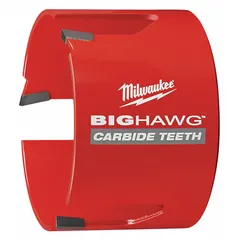 This wood-cutting hole cutter has a 4-inch saw diameter with 3 teeth and a maximum cutting depth of 2 1/8 inches. It features a 5/8"-18 thread size for use without an arbor. Suitable for cutting clean holes in wood materials for applications such as electrical and plumbing installations.