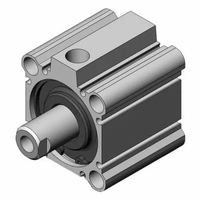 SMC Compact Cylinder: 50 mm Bore Dia, 20 mm Stroke Lg, Magnetic Piston, Through Hole Mount - Single-Acting Compact Air Cylinders