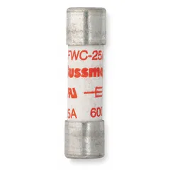 Fast-acting cylindrical fuse rated 25 A, 600 V AC and 700 V DC. Non-indicating type from the FWC Series. Provides overcurrent protection for semiconductor circuits in AC/DC applications.