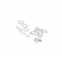 This rotary cutter kit is a stainless steel assembly for grinder pumps, including cutter bolts, keys, and shims. It serves as a replacement or service component to maintain pump performance in wastewater and sewage applications, helping to reduce solids before discharge