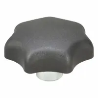 This 7-arm knob features a plastic body with a steel thread insert for manual adjustment and clamping applications. With a 63 mm diameter and 1/2"-13 thread size, it provides a multi-point grip for secure fastening in jigs, fixtures, and workholding setups