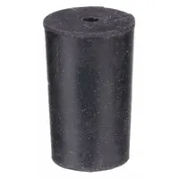 Stopper: Natural Rubber, 0 Stopper Size, 13 mm Bottom Dia, 17 mm Top Dia, 25 mm Overall Ht, Black (MPN RST0-H)