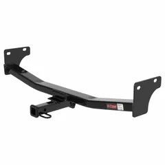 This Class II trailer hitch is constructed from powder-coated carbon steel. It has a gross trailer weight capacity of 3,500 lb and a gross vehicle weight capacity of 3,000 lb. Designed for a Jeep Compass, installation requires drilling. Suitable for towing small trailers, cargo carriers, or bike racks.
