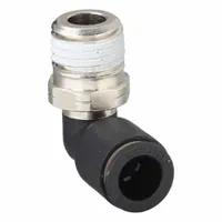 LEGRIS Push-Fit Elbow Fitting: 5/16 in OD x 1/4 in Pipe Size, Push-to-Connect x MNPT, Black, 10 PK (MPN 3109 08 14)