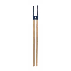 This post hole digger features an Atlas Pattern design with blades made from 15 ga. steel and hardwood handles measuring 4 ft in length. It is used for manually digging holes in soil for fence posts, signposts, and similar applications in landscaping, construction, and agricultural tasks.