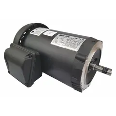 This Dayton C-face 3-phase AC motor is totally enclosed fan cooled (TEFC) for protection against dust and moisture. It delivers 1 1/2 hp at 1,750 RPM, with dual voltage rating of 230/460V AC and full load current of 4.04/2.02 A. Suitable for continuous-duty applications such as pumps, fans, conveyors, and compressors.