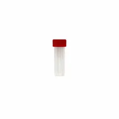 APPROVED VENDOR 7 mL Polypropylene Transport Vial with Red Cap, 17 mm Neck, Self-Standing, Round Bottom, Non-Sterile