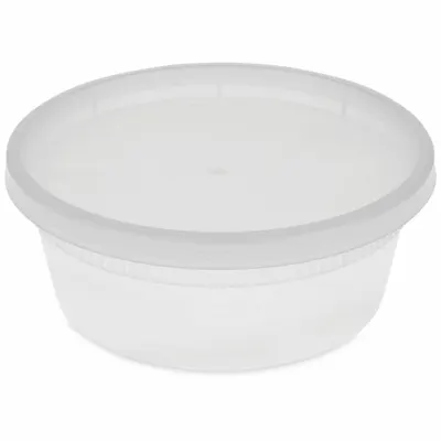 PACTIV Round Plastic Container, 8 oz, Clear, 240 PK - Round Plastic Containers
