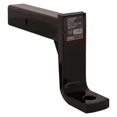 This Class V ball mount is constructed from corrosion-resistant carbon steel with a powder-coated finish. It features a tubular shank and is compatible with a 1-1/4 in ball shank diameter. The non-adjustable design is suitable for towing trailers, boats, or equipment requiring a fixed-height ball mount.