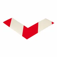 Floor Marking Shape: L, Chevrons/Solid, Red/White, No Legend, 2 in x 6 in, 50 mil Tape Thick, 100 PK (MPN AngleRW)