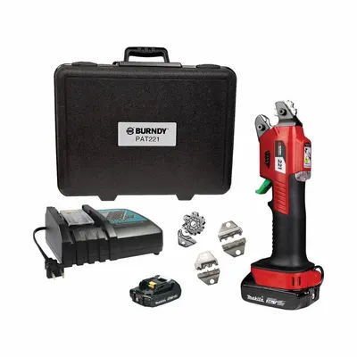 BURNDY Battery Crimper: 18 V, Die Head, 1 AWG Max Copper, For Interchangeable Dies - Burndy Crimpers