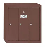 Mailbox: 4B+, 3 Doors, Vertical, 19 in H x 18 3/4 in W x 7 1/2 in D, Surface Mounting, Lockable (MPN 3503ZSU)