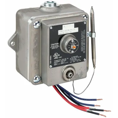 COLUMBUS ELECTRIC Hazardous Location Line Volt Mechanical Tstat: 40° to 110°F, Aluminum - Hazardous Location Single-Stage Controls