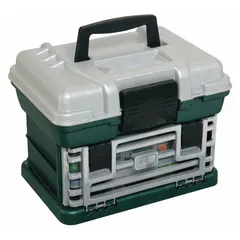 This plastic compartmented-box system with snap-clip lid organizes small components such as screws, nuts, bolts, and electronic parts. It is not electrostatic discharge conductive. Suitable for workshops, garages, and industrial facilities.