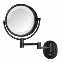 SEE ALL Makeup Mirror: Round, Glass, 13 in Overall Ht, 11 in Overall Wd, 3 in Overall Dp, Wall, 5X (MPN HLBKSA895D)