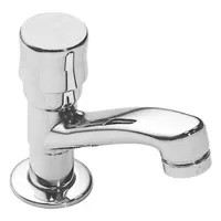 SYMMONS Low Arc Bathroom Faucet: S-71, Single-Post, Cast Brass, Chrome Finish, 1.5 gpm Flow Rate