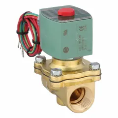 This 2-way, 2-position normally closed solenoid valve is designed for high-flow fluid control. It features a 3/4 in pipe size and operates on 24V DC. The watertight coil enclosure allows use in washdown or outdoor environments where moisture resistance is required. Suitable for water, air, and light oil applications.
