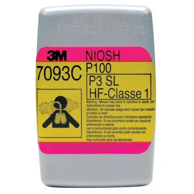 3M 7093C Nuisance Acid Gas/Organic Vapor/P100 Filter, Bayonet, 12-Pack - 3M 6000, 6500, 7500, or FF-400 Reusable Respirators Compatible Filters & Cartridges