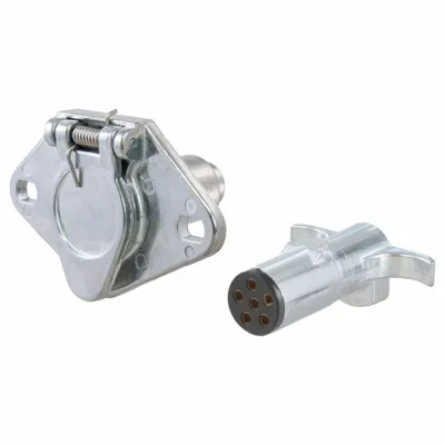 CURT 6-Way Trailer and Tow Vehicle Electrical Plug with Dust Cover - Fleet and Vehicle Maintenance