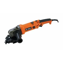 Handheld corded rebar cutting saw for cutting steel reinforcing bars. Operates on 115V AC. Features a 5 in blade diameter and 1 13/64 in depth of cut. Used in construction and demolition for on-site cutting of rebar.