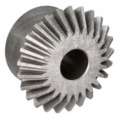 Steel miter gear with 25 straight teeth, 20 pressure angle, and 3/4 in bore. Designed for 1:1 ratio right-angle power transmission in inch-based systems. Typical applications include conveyors, packaging machinery, and industrial drives requiring precise torque transfer.