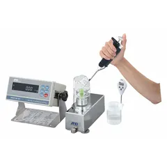 Steel pipette calibrator with a maximum capacity of 10,000 ul and overall height of 9 inches. Compliant with ISO 8655. Compatible with most brands of single-channel manual and electronic pipettes. Used for verifying and calibrating pipette accuracy in laboratory settings.
