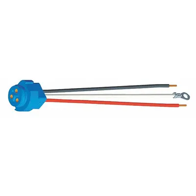 GROTE 67002 Pigtail, 3 Wires, 11 in, Blunt Cut/Ring Terminal, 18 AWG - Automotive Pigtails