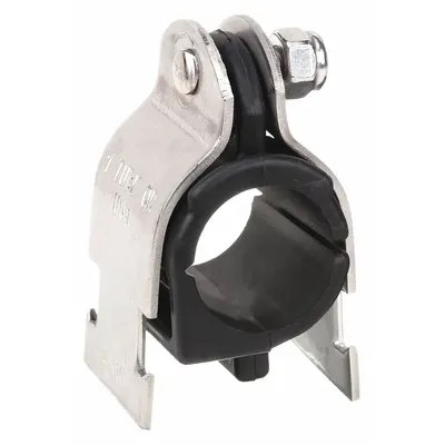 CUSH-A-NATOR Vibration-Dampening Strut Clamp: 304 Stainless Steel, For 1 in Copper Tube - Vibration-Dampening Strut Clamps for Pipe & Tube