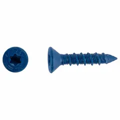 This flat-head concrete screw anchor is made of steel with a Torx drive, designed for fastening into concrete, brick, or block. The 1/4-inch diameter and 1-1/4-inch overall length suit light to medium-duty applications requiring flush mounting. Supplied in a 100-pack, it uses inch-system measurements and is not graded.